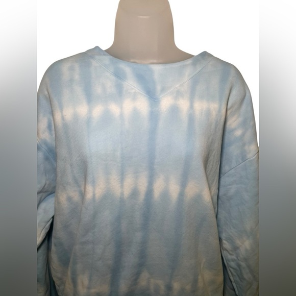 7 For All Mankind 100% Cotton Blue Tye Dye Sweatshirt Size Medium - Picture 6 of 7